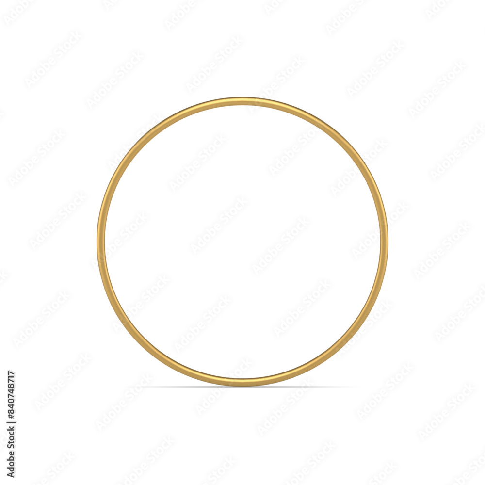 Circle golden metallic frame abstract decorative 3d element front view realistic vector illustration Circle golden metallic frame abstract decorative 3d element front view realistic vector illustration