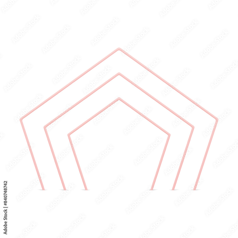 Geometric level pink arch decorative 3d element expo doorway front view realistic vector Geometric level pink arch decorative 3d element expo doorway front view realistic vector