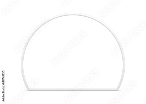 White protractor premium minimalist semicircle frame boundary decorative 3d element realistic vector