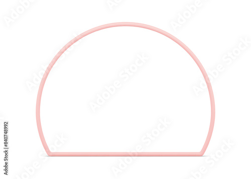 Pink semicircle geometric border half round minimalist foundation 3d decor element vector