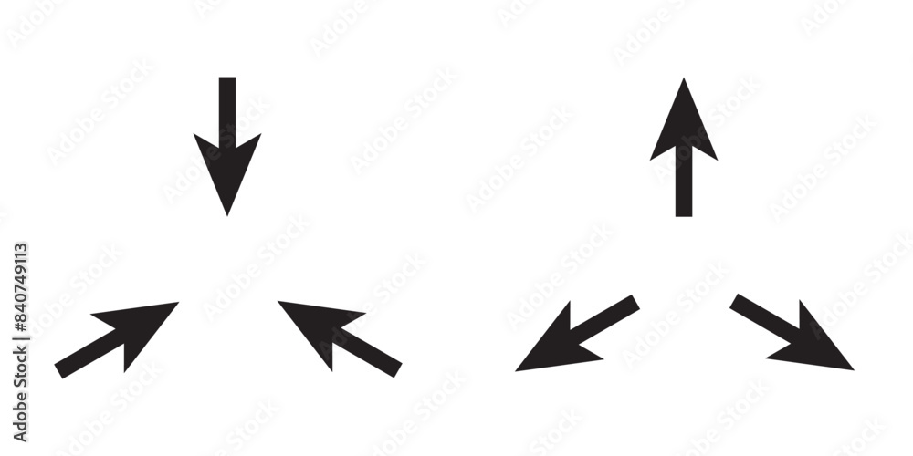 Symbol of expansion and contract, inward and outward arrows in circular, black and white vector illustration on white background in eps 10. Symbol of expansion and contract, inward and outward arrows in circular, black and white vector illustration on white background in eps 10.