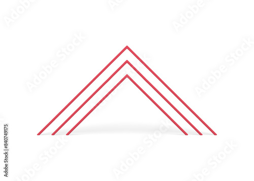 Red triangle archway multilevel corner column minimalist presentation decor foundation vector