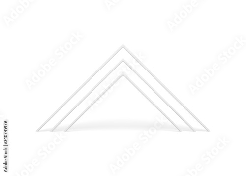 Triangle arch white corner structure multilevel entrance stage presentation 3d element vector