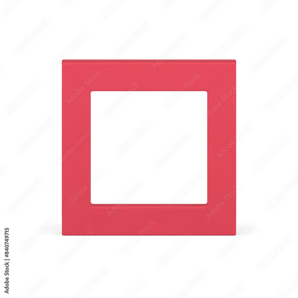 Squared corner frame wide red geometric foundation basic 3d element design realistic vector Squared corner frame wide red geometric foundation basic 3d element design realistic vector