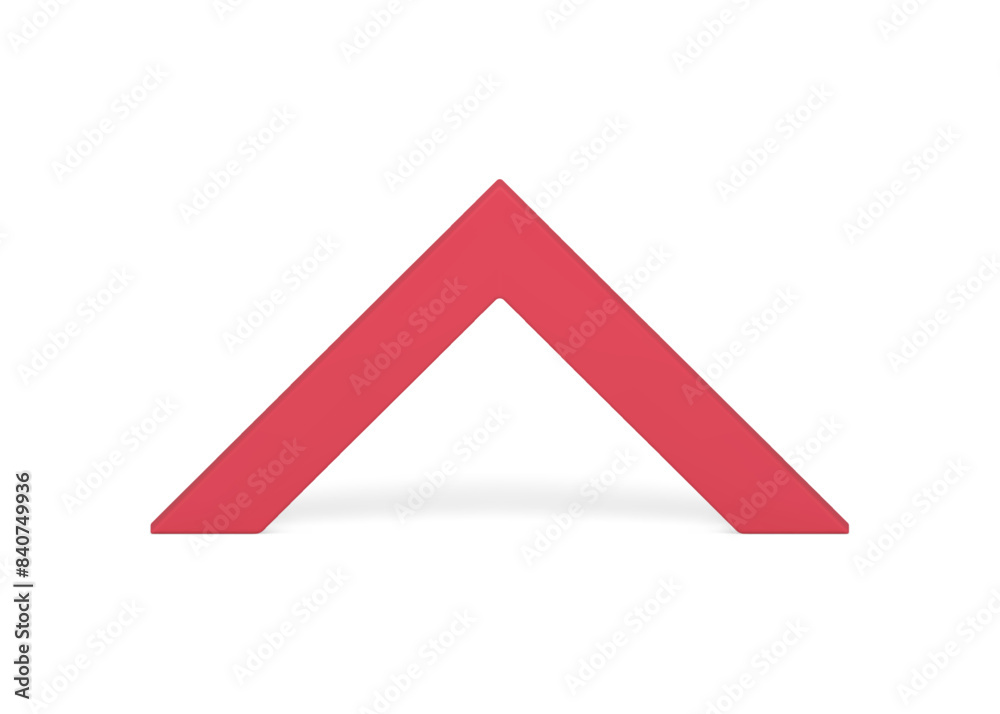 Red angular arch geometric corner geometric 3d decor basic foundation design realistic vector Red angular arch geometric corner geometric 3d decor basic foundation design realistic vector