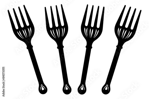 Silhouettes of spoon fork