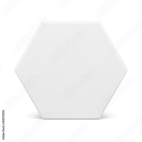 White hexagonal vertical honeycomb geometric angular wall construction block 3d design vector