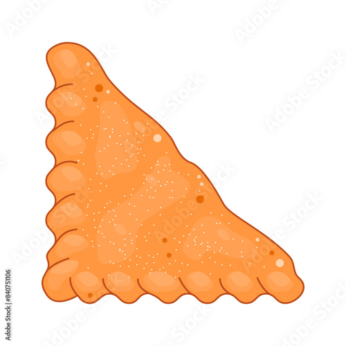 Traditional Classic Turnover Strudel. National Apple Turnover Day. Turnover cake vector illustration. Gluten-free food. Bakery product