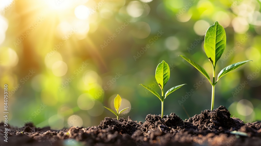 a group of young plants sprouting from the ground