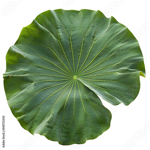 Isolated Lotus Leaf on White Background