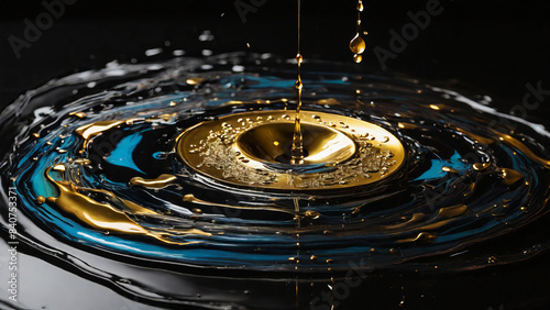 Abstract Liquid Black Background