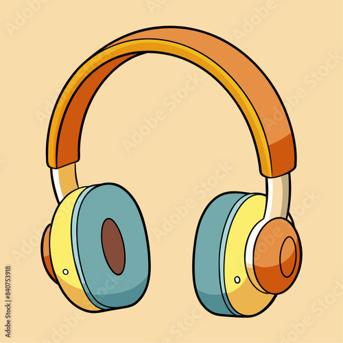 Headphones cartoon vector clipart Illustration