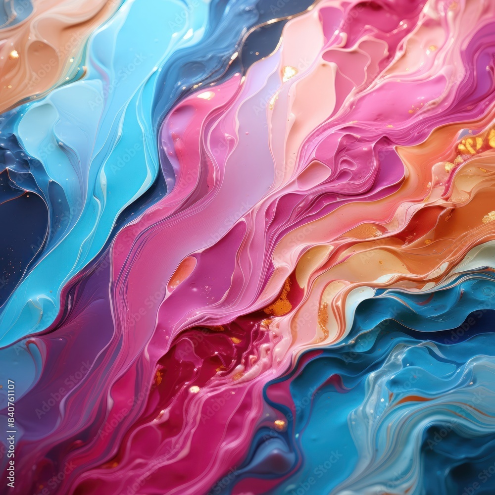 Wet swirling multicolored dye