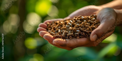 Embracing Biochar Pellets A Sustainable Renewable Fuel Source from Woody Material. Concept Biochar Production, Renewable Energy, Sustainable Practices, Woody Biomass, Carbon Sequestration