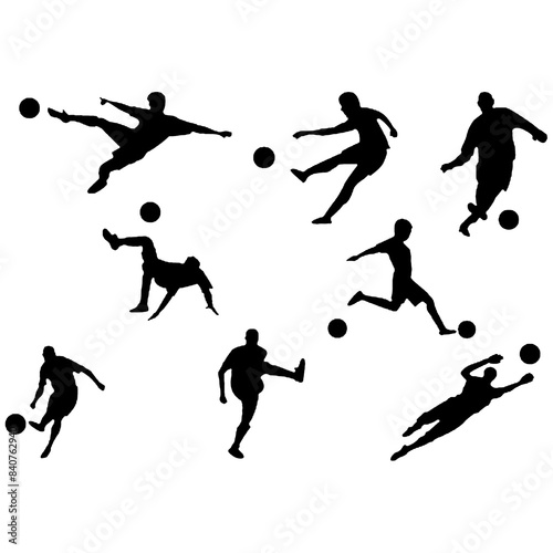 Wallpaper Mural Set of boys soccer player silhouettes. Torontodigital.ca