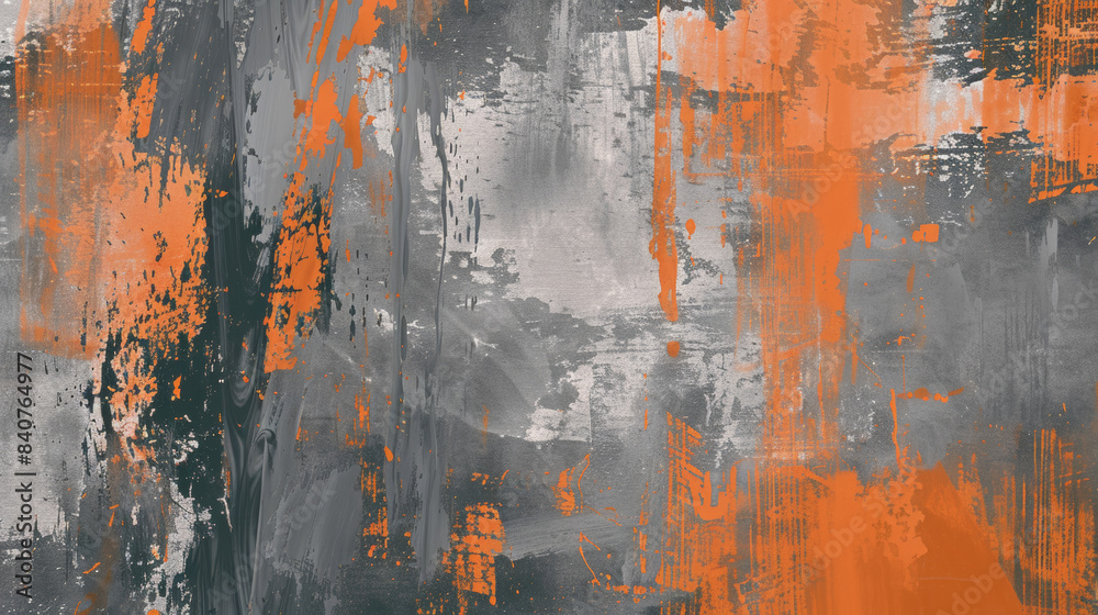 Bold orange and gray abstract art with dynamic brushstrokes, exuding energy and modernism. Bold orange and gray abstract art with dynamic brushstrokes, exuding energy and modernism.