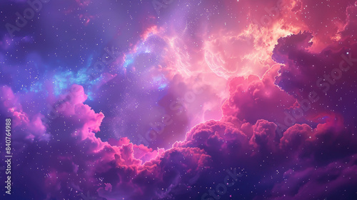 amazing nebula, colorful fantasy galaxy background, clouds, stars, space sky