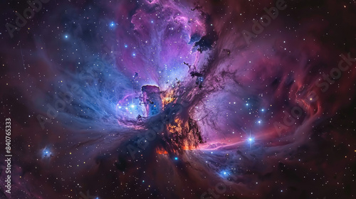 amazing nebula, colorful fantasy galaxy background, clouds, stars, space sky photo