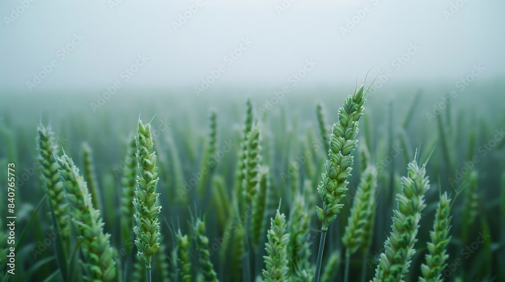 Abstract background of green young wheat ear in field Abstract background of green young wheat ear in field