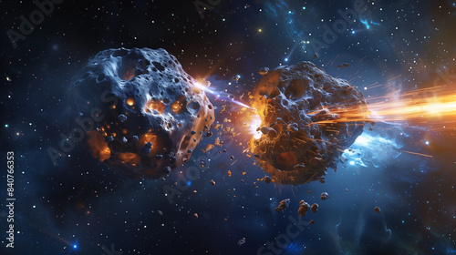 asteroid smash in the universe