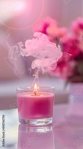 Inviting Ambiance: Pink Scented Candle Photography