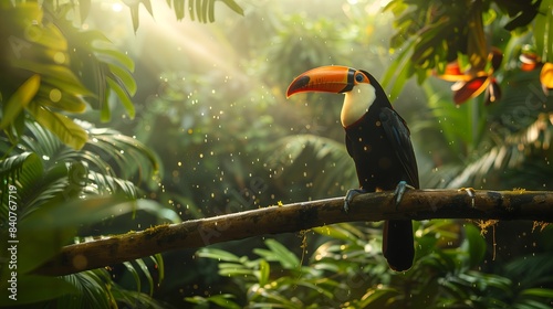 Colorful Toucan Perched on Branch Nature Photography