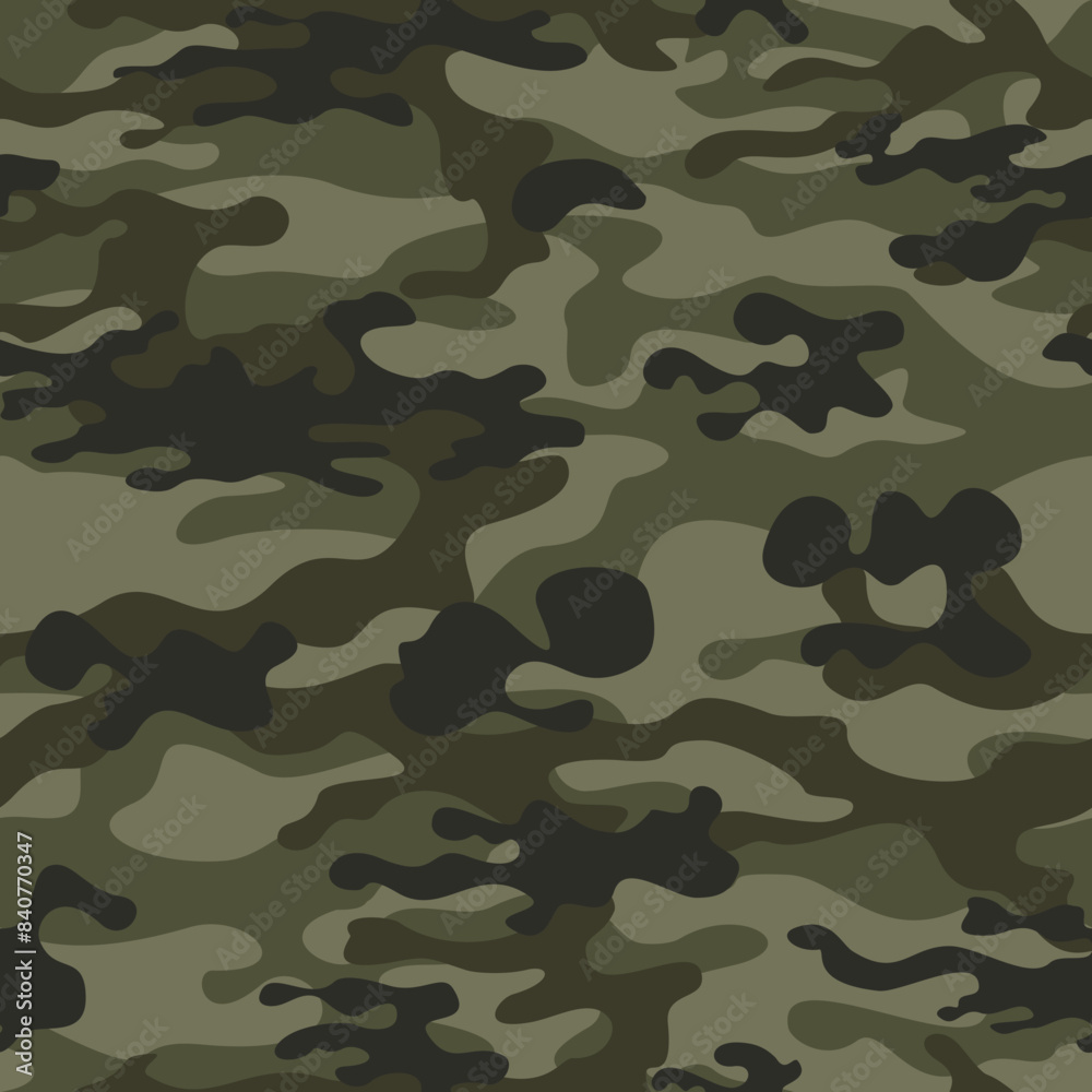 Fototapeta premium army camouflage, khaki texture, forest background, seamless pattern for textiles