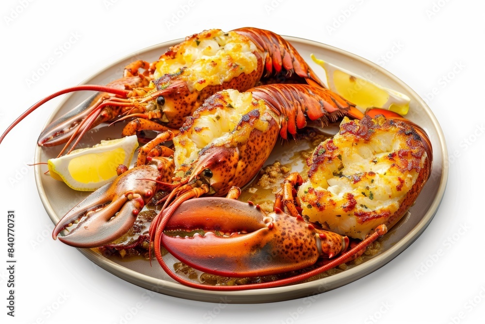 Tender Baked Bermuda Lobster with Fresh Bread Crumbs and Mixed Herbs Tender Baked Bermuda Lobster with Fresh Bread Crumbs and Mixed Herbs