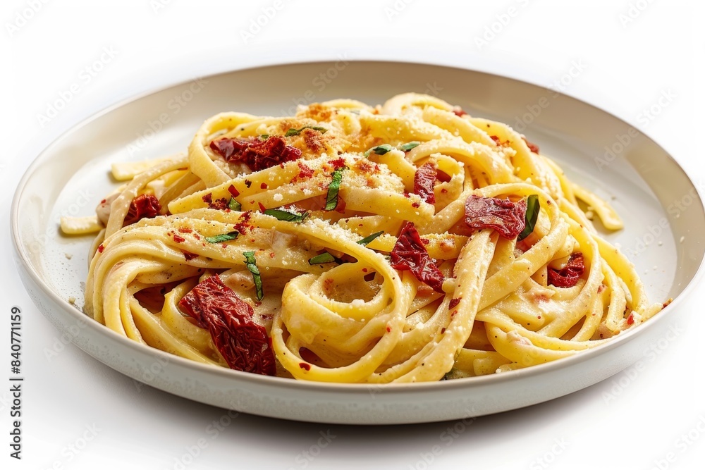 Golden-Brown Baked Brie Pasta with Sun-Dried Tomatoes