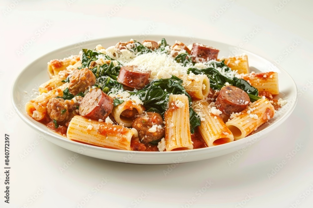 Cheesy Baked Rigatoni with Spicy Sausage and Swiss Chard Cheesy Baked Rigatoni with Spicy Sausage and Swiss Chard