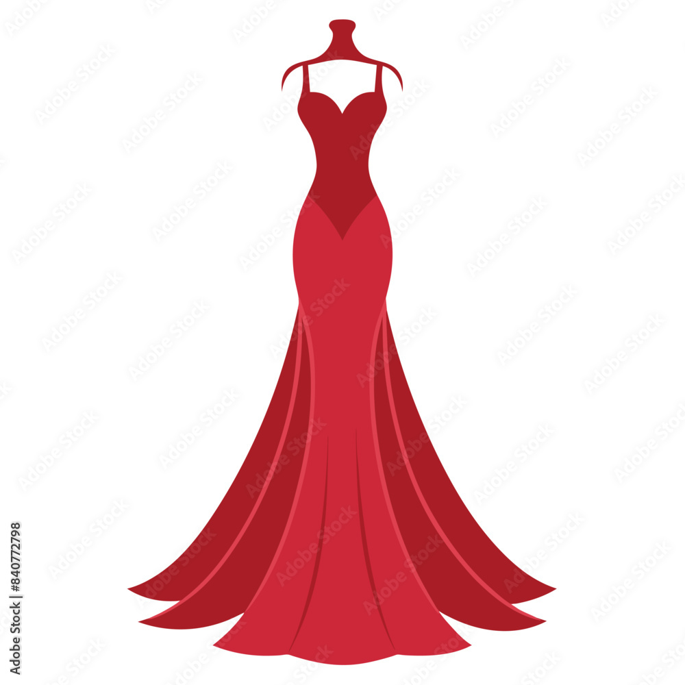 a complete gown dress mockup vector silhouette, white background a complete gown dress mockup vector silhouette, white background