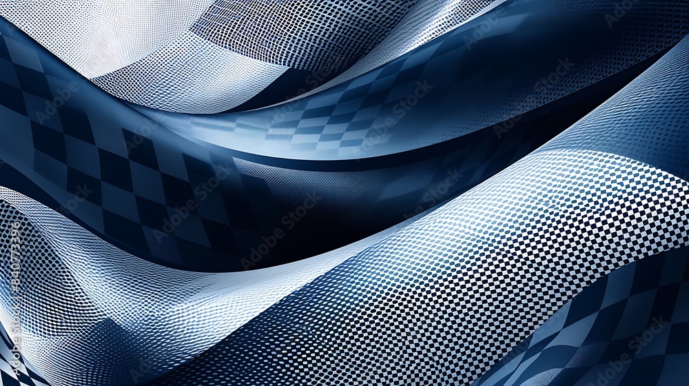 Fototapeta premium Racing background with checkered flag and abstract elements vector Illustration on white Background