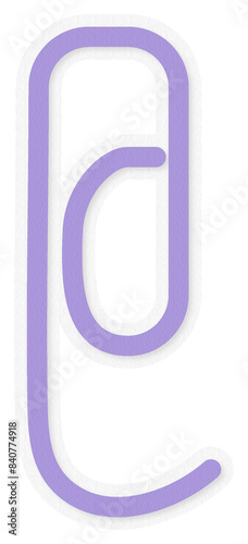  Purple paper clip_vector_3D