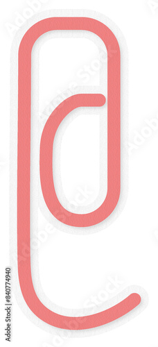 Red paper clip_vector_3D