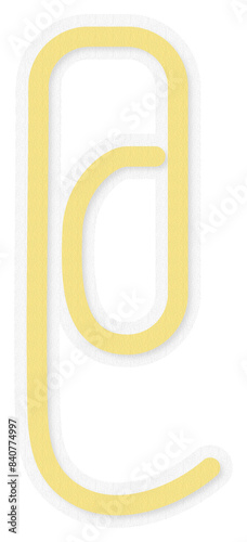 Yellow paper clip_vector_3D