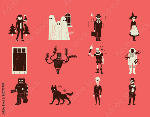 Dangerous and mysterious characters. Halloween characters