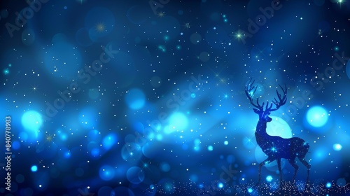  A deer atop a grassy field beneath a star-filled sky  concluding its night with a full moon