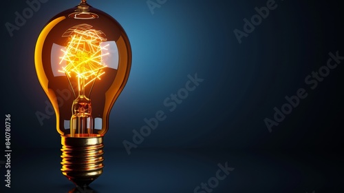  A glowing bulb encasing a shattered one against a dark backdrop, reflecting its fractured image within