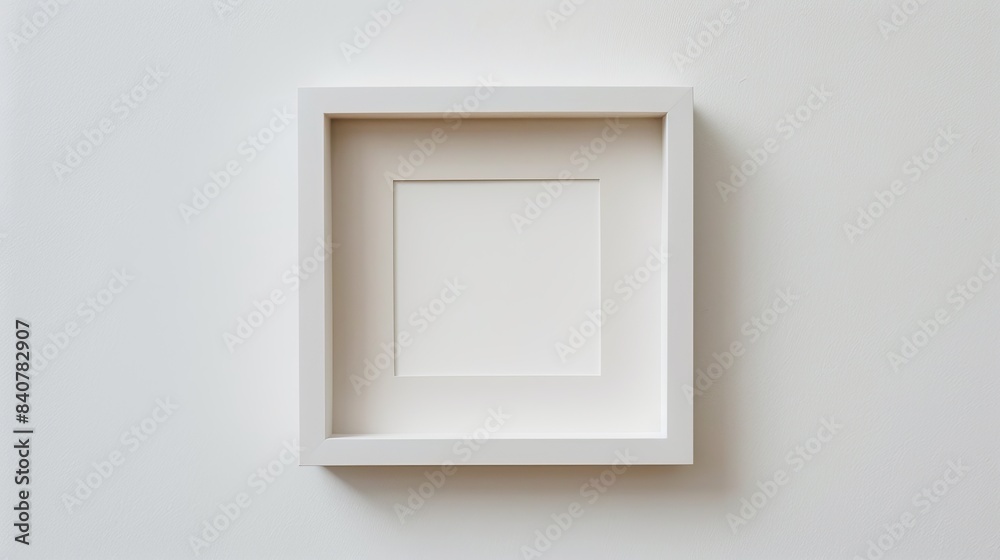 Isolated white painting frame on a white background, minimalist and clean, perfect for contemporary art and design mock-ups Isolated white painting frame on a white background, minimalist and clean, perfect for contemporary art and design mock-ups