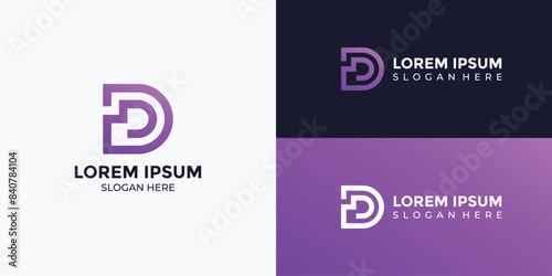 modern minimalist letter D logo
