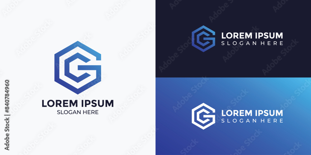 monogram logo concept hexagon monogram logo concept hexagon