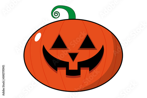 Vector e ilustración de calabaza de halloween con estilo caricatura.