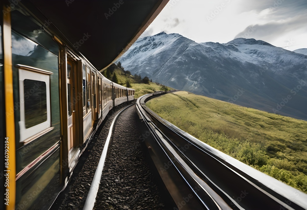 Naklejka premium train in the mountains