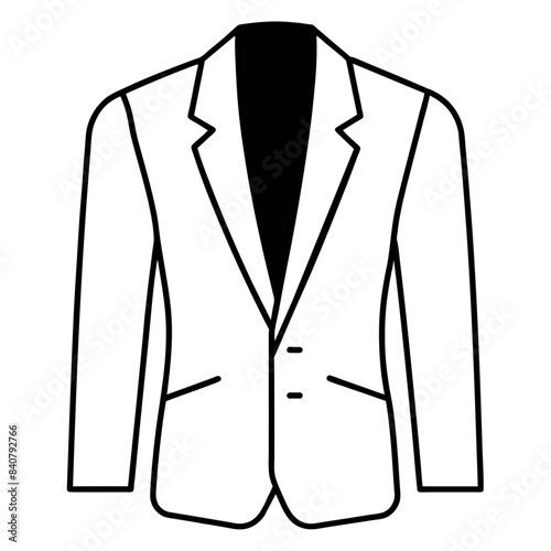 man blazer vector silhouette, modern style blazer, white background © Big Dream