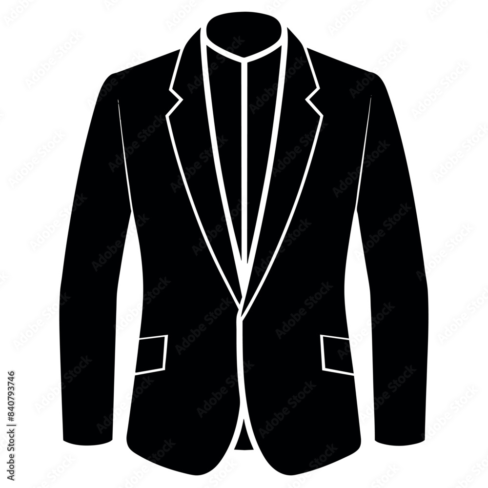 man blazer vector silhouette, modern style blazer, white background man blazer vector silhouette, modern style blazer, white background