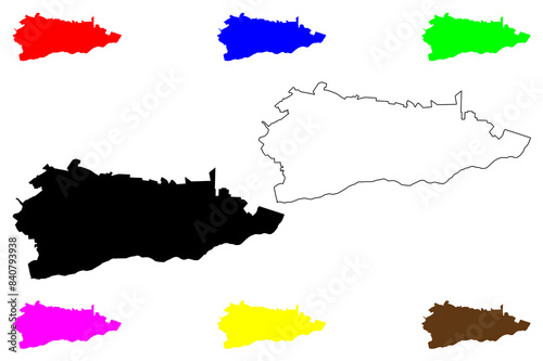 Calarasi County (Administrative divisions of Romania, Sud - Muntenia development region) map vector illustration, scribble sketch Calarasi map....