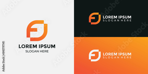 Professional f logotype template minimalist
