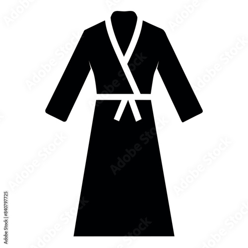 modern and stylish bathrobe dress mockup vector silhouette, white background