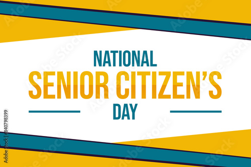 National Senior Citizens Day wallpaper. August 21st. Flat design. Poster, banner, card, background