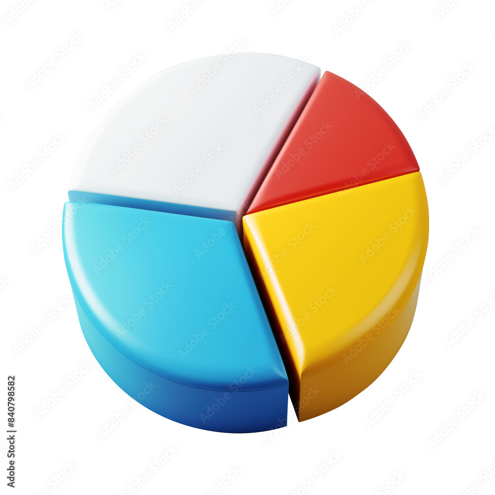 3d risk management icon, colorful 3d pie chart 3d risk management icon, colorful 3d pie chart